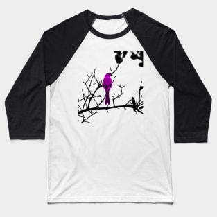 Purple bird on a black tree Baseball T-Shirt
